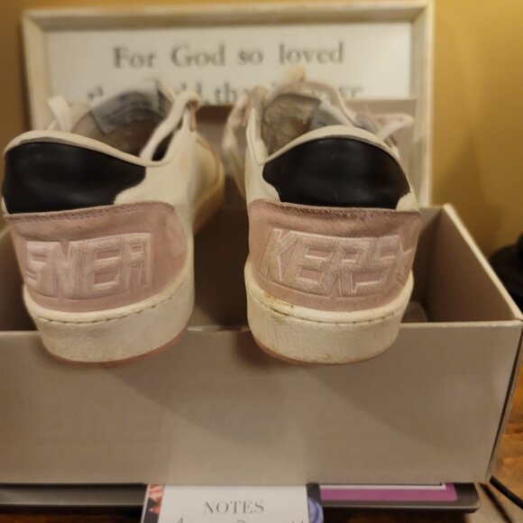 Golden Goose Ballstars Size 38 US 7.5-8 Pink Suede Red Star ⭐️ - Picture 3 of 10